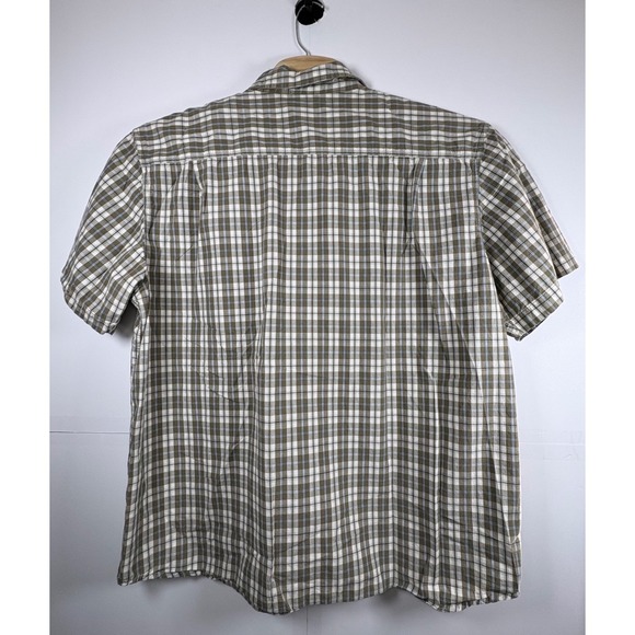 Carhartt Men's Tan‎ & Blue Plaid Short Sleeve Relaxed Fit Button Down Sz 2XL - Picture 3 of 9